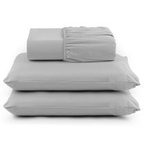 Jogo de Cama King Percal 400 Fios 3 Pçs Com Barra Na Fronha - Pailo Cesar Enxovais