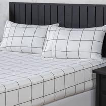 Jogo de Cama King Percal 400 Fios Ponto Palito 03 Peças, Antiácaro, Antipilling com Toque Macio