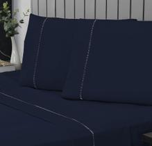 Jogo de Cama King Percal 400 Fios Ponto Palito 04 Peças, Antiácaro, Antipilling com Toque Macio