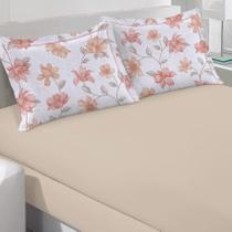 Jogo de Cama King Reflete Estampado Jamile Coral 180 Fios Buettner 3 peças