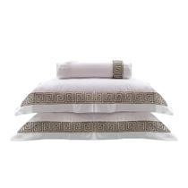 Jogo De Cama King Romana - Marken Fassi Branco / Bege