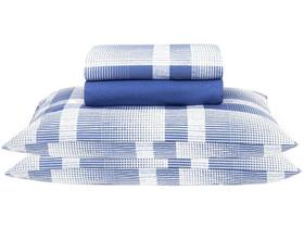 Jogo de Cama King Santista 100% Algodão - 150 Fios Prata Broadway Índigo 4 Peças