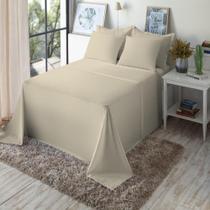 Jogo de Cama King Size Algodão 180 Fios 4 Peças Liso Moderno