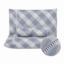 Jogo de Cama King Size Estampado com Ponto Palito Conjunto 3 Peças 400 Fios Acetinado Hotelaria