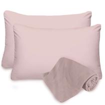 Jogo De Cama King Size Rosa Antigo Liso 100% Algodão Malha Portallar Jogo De Cama King Size Rosa Antigo Liso 100% Algodão Malha Portallar