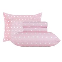 Jogo De Cama King Sonhare Prata 100% Algodão 180 Fios Sultan - Poá Rosa
