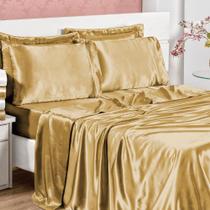 Jogo de Cama King Sublime Dourado Valle Enxovais 4 peças Jogo de Cama King Sublime Dourado Valle Enxovais 4 peças