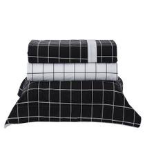 Jogo de Cama King Vida Bela Vintage Quadros Black Kacyumara 4Pçs