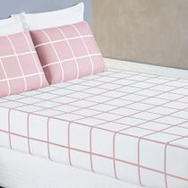 Jogo De Cama Lençol 200 Fios Austin King 03 Peças - Personalizado na cor Rosa