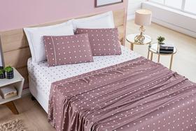 Jogo de Cama Lençol 200 Fios Petit Poá Queen 04 Peças - Rose Jogo de Cama Lençol 200 Fios Petit Poá Queen 04 Peças - Rose