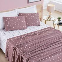 Jogo De Cama Lençol 200 Fios Petit Poá Queen 04 Peças - Rose Jogo De Cama Lençol 200 Fios Petit Poá Queen 04 Peças - Rose