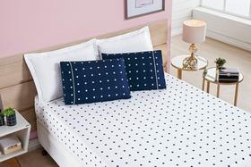 Jogo de Cama Lençol 200 Fios Petit Poá Solteiro 02 Peças - Marinho Jogo de Cama Lençol 200 Fios Petit Poá Solteiro 02 Peças - Marinho