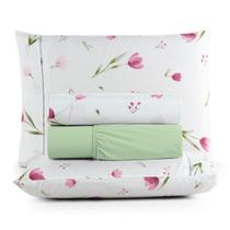 Jogo de Cama Lençol 4 peças PERCAL 100 ALGODÃO Casal Estampado