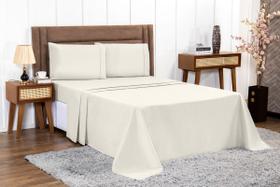 Jogo de Cama Lençol 4 peças PERCAL 100% ALGODÃO Casal Queen King Hotelaria Pousada