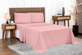 Jogo de Cama Lençol 4 peças PERCAL 100% ALGODÃO Casal Queen King Hotelaria Pousada