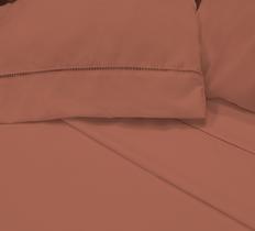 Jogo de Cama Lençol 400 Fios Casal P. Palito 4 Pçs Salmao Casa Dona