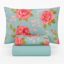 Jogo de cama Lençol 400 Fios Casal Queen Estampado 4 Peças