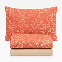 Jogo de cama Lençol 400 Fios Casal Queen Estampado 4 Peças