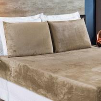 Jogo de Cama Lençol BiaSoft Casal Queen Manta Flannel Toque Extra Macio 03 Peças - Cáqui - 100% Poliéster Jogo de Cama Lençol BiaSoft Casal Queen Manta Flannel Toque Extra Macio 03 Peças - Cáqui - 100% Poliéster