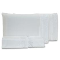 Jogo de Cama Lençol Blossom Bordado Floral Percal 300 Fios com Fronhas QUEEN 04 Peças - Toque Acetinado Jogo de Cama Lençol Blossom Bordado Floral Percal 300 Fios com Fronhas QUEEN 04 Peças - Toque Acetinado