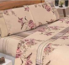 Jogo de Cama Lençol Box Estampado Casal 3 Peças 400 Fios - Estampas Sortidas