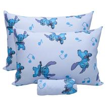 Jogo de Cama Lençol Casal 3 Pçs Lilo Stitch Music Disney