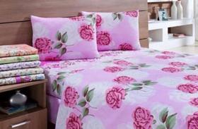 Jogo de Cama Lençol Casal 3 Peças Estampado - Estampas Sortidas