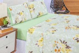 Jogo de Cama Lençol Casal 4 Peças 100% Algodão Percal 180 fios Babadinho - Verde
