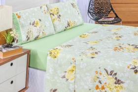 Jogo de Cama Lençol Casal 4 Peças 100% Algodão Percal 180 fios Babadinho - Verde