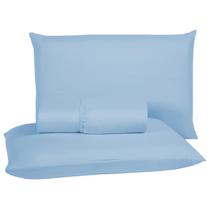 Jogo de Cama Lençol Casal 400 Fios Poliéster 3 peças Conjunto com Elástico e Fronhas