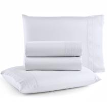 Jogo de Cama Lençol Casal Micro Percal 300 fios com 4 Peças Premium BF Colchões