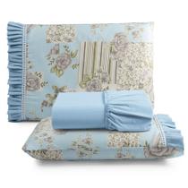 Jogo De Cama Lençol Casal Minuano 100% Algodão 3 Peças Azul 100% Algodão Jogo De Cama Lençol Casal Minuano 100% Algodão 3 Peças Azul 100% Algodão