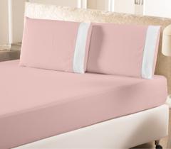 Jogo de Cama Lençol Casal Padrão 3 Peças percal 200 fios Rosa - algodão Jogo de Cama Lençol Casal Padrão 3 Peças percal 200 fios Rosa - algodão