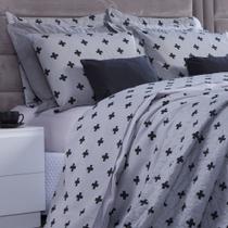 Jogo de Cama Lençol Casal Padrão 4 Peças Algodão 160 fios Com Elástico