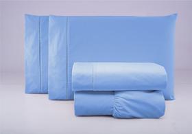 Jogo de cama lençol casal padrão 4 peças algodão percal 180 fios com acabamento em ponto palito - STUDIO CASA