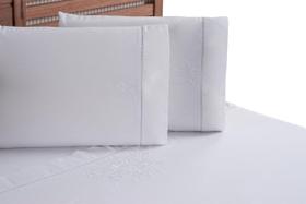 Jogo de Cama Lençol Casal Padrão 4 Peças Branco Bordado 100% Algodão Jogo de Cama Lençol Casal Padrão 4 Peças Branco Bordado 100% Algodão