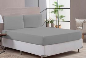 Jogo de Cama Lençol Casal Padrão Com Travesseiros Ortobom Azul Algodão 5 Peças