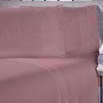 Jogo De Cama Lençol Casal Padrão Sofist Ponto Palito 400 Fios Toque Macio 03 Peças - Rosê