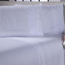 Jogo De Cama Lençol Casal Padrão Sofist Ponto Palito 400 Fios Toque Macio 04 Peças - Branco