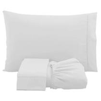 Jogo De Cama Lençol Casal Queen 100 Algodão Elástico Ajustável Cama Box Percal 180 Fios Kit 3 Peças