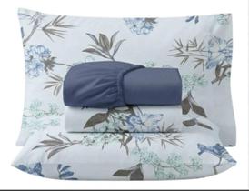 Jogo de Cama Lençol Casal Queen 400 Fios Estampado 4 Peças Cores Sortidas