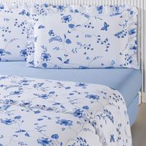 Jogo de Cama Lençol Casal Queen Estampado 4 Peças em Microfibra - Cores Sortidas
