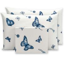 Jogo De Cama Lençol Casal Super King Kit 3 Peças c/ Elástico em Toda Volta 80% Algodão 20% Poliéster