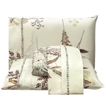 Jogo de Cama Lençol Casal Topázio Percal 300 Fios 4 Peças - Bege - 100% Poliéster