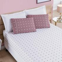 Jogo De Cama Lençol Celine Casal King 03 Peças Micropercal 200 Fios Bolinhas - Rosê Jogo De Cama Lençol Celine Casal King 03 Peças Micropercal 200 Fios Bolinhas - Rosê