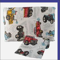 Jogo de Cama Lençol em Malha Solteiro Carros 2 Peças - Azul - 100% Poliéster