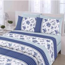Jogo de Cama Lençol Estampado Casal Queen 4 Peças Algodão Percal 180 Fios