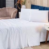 Jogo de Cama Lençol Eternity Bamboo Branco com Fronha SOLTEIRO 03 Peças - Tecido Liso Percal 400 Fios Fibra de Bambu Jogo de Cama Lençol Eternity Bamboo Branco com Fronha SOLTEIRO 03 Peças - Tecido Liso Percal 400 Fios Fibra de Bambu