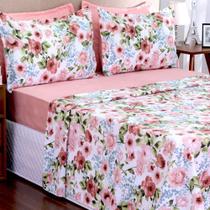 Jogo de Cama Lençol Garden 4 peças Casal Queen Buque - Deccoralle