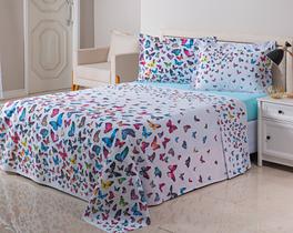 Jogo De Cama Lençol King 4 Peças 100 Algodão